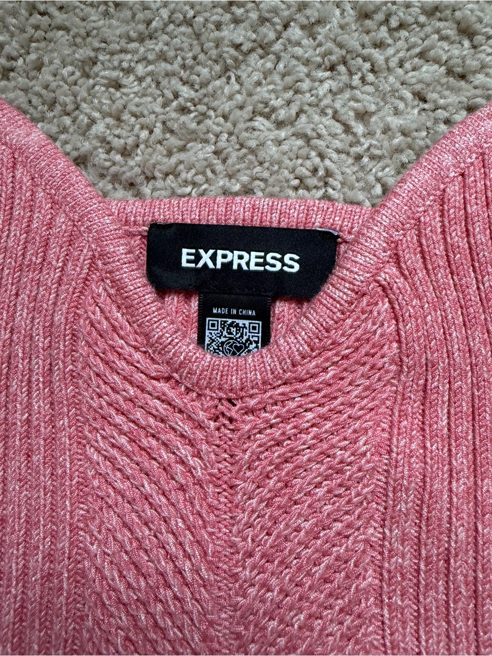 Express Pink Ribbed Knit Cami - Picture 3 of 3